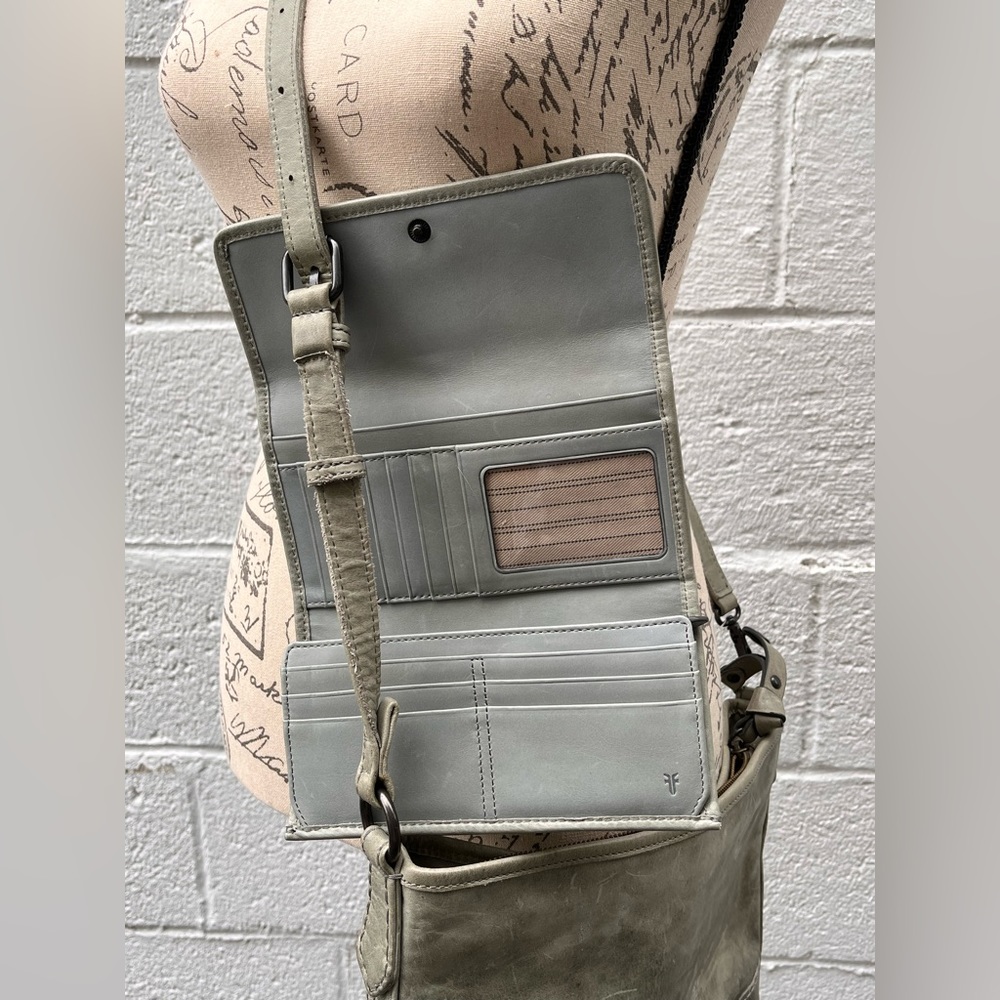 Frye Leather Crossbody Shoulder Bag with matching wallet included!